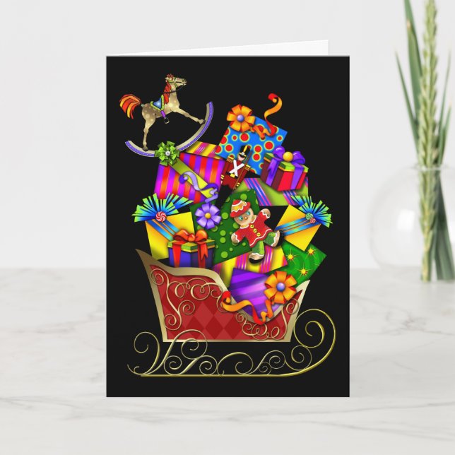 Festiva Tarjeta de Navidades para niños (Anverso)