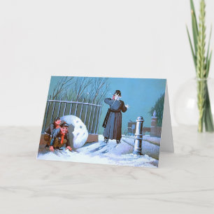 Festiva Tarjeta de Navidades para niños de bola de nieve d