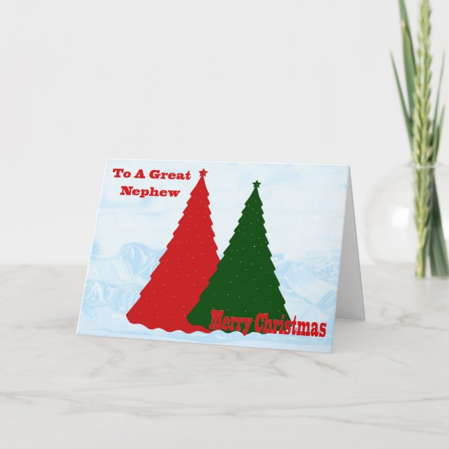 Festiva Tarjeta de navidades para sobrino (Anverso)