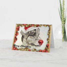 Festiva Tarjeta de Navidades Pastores Australianos