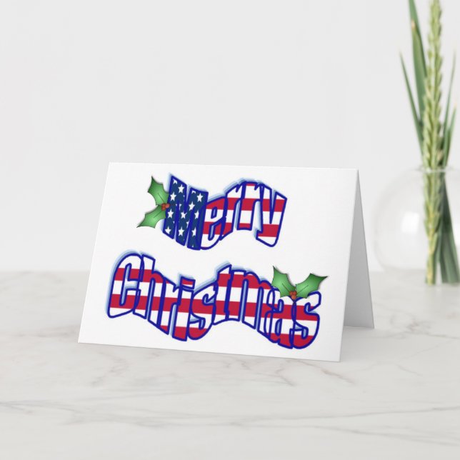Festiva Tarjeta de Navidades patrióticos (Anverso)