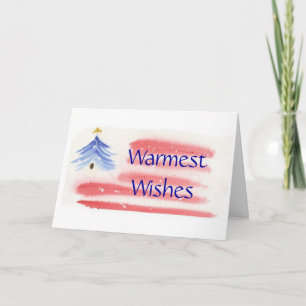 Festiva Tarjeta de Navidades patrióticos de acuarela - Ver