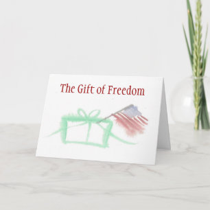 Festiva Tarjeta de Navidades patrióticos de acuarela - Ver