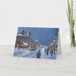 Festiva Tarjeta de Navidades Paul McGehee "Georgetown Snow
