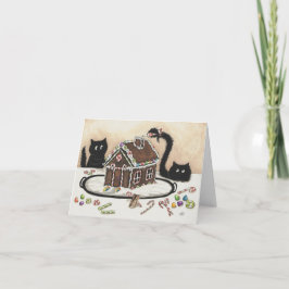 Festiva Tarjeta de Navidades Peek & Boo Black Cat de Bihrl