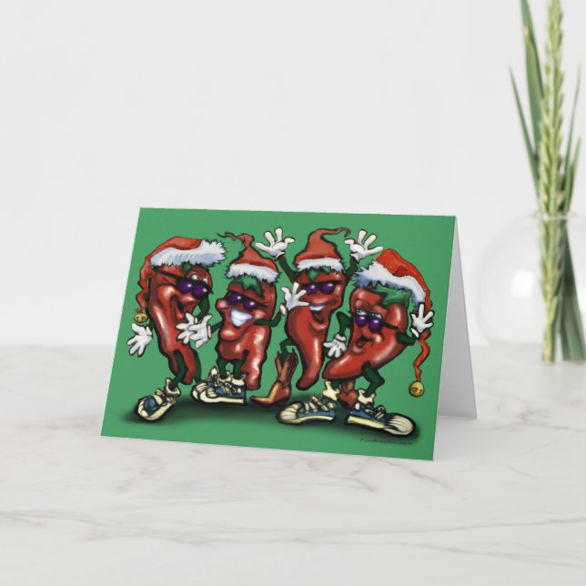 Festiva Tarjeta de Navidades Peppers (Anverso)