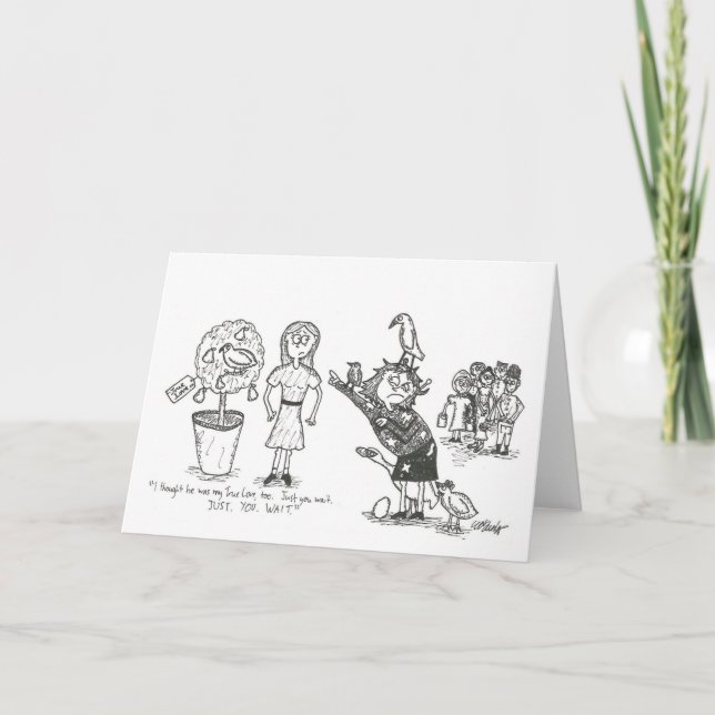 Festiva Tarjeta de navidades - Perdiz en un árbol perverso (Anverso)