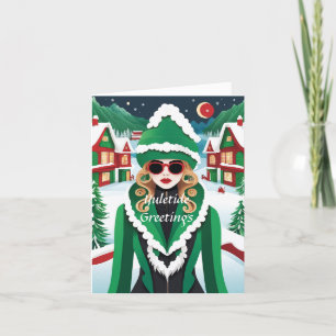 Festiva Tarjeta de Navidades personalizable Yuletide