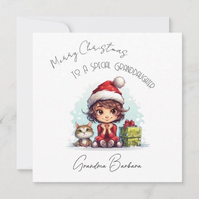 Festiva Tarjeta de Navidades personalizada (Anverso)