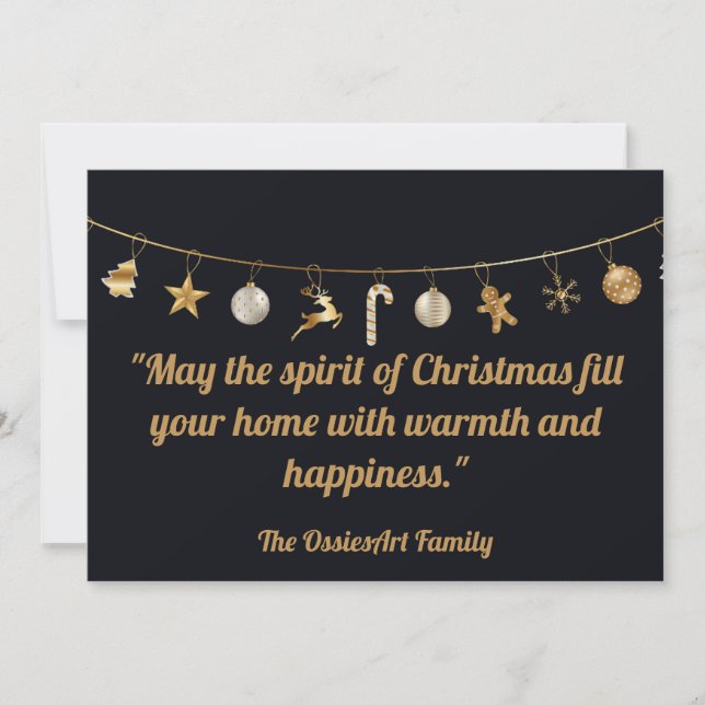 Festiva Tarjeta de Navidades personalizada (Anverso)