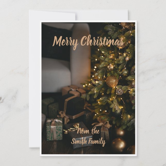 Festiva Tarjeta de Navidades personalizada (Anverso)