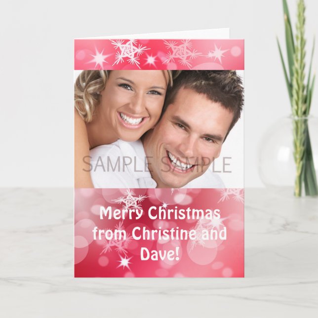 Festiva Tarjeta de Navidades personalizada (Anverso)