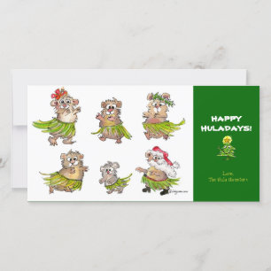 Festiva Tarjeta de Navidades personalizado Hula Hamsters