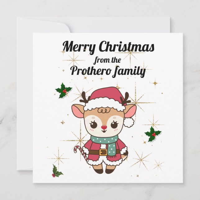 Festiva Tarjeta de Navidades personalizados (Anverso)