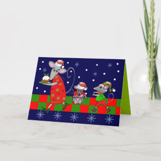 Festiva Tarjeta de Navidades Personalizados con ratones