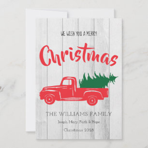 Festiva Tarjeta de Navidades personalizados de camioneta r