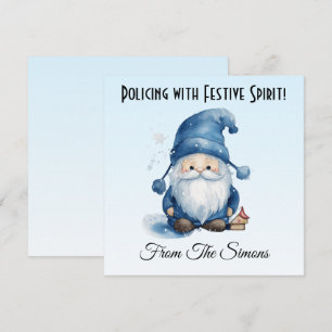 Festiva Tarjeta de Navidades personalizados de la policía