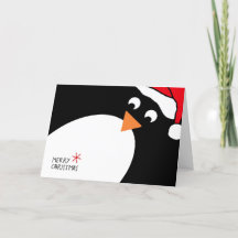 Tarjeta de Navidades personalizados de pingüino
