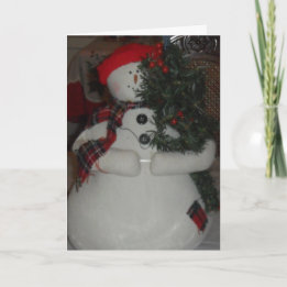 FESTIVA TARJETA DE NAVIDADES PERSONALIZADOS DE SNOWMAN