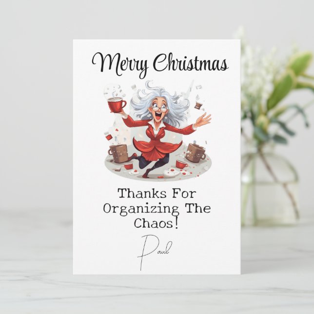 Festiva Tarjeta de Navidades personalizados del jefe (Anverso de pie)