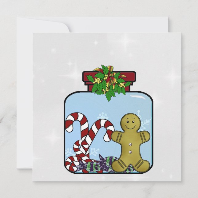 Festiva Tarjeta de Navidades personalizados Gingerbread (Anverso)