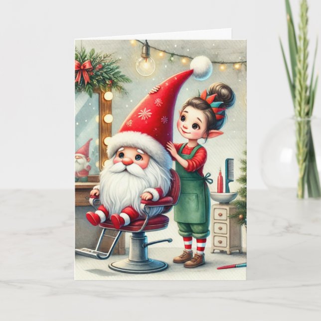 Festiva Tarjeta de Navidades personalizados para Hair Styl (Anverso)
