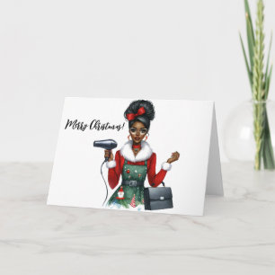 Festiva Tarjeta de Navidades personalizados para peluquero