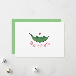 Festiva Tarjeta de Navidades personalizados "Peas on Earth