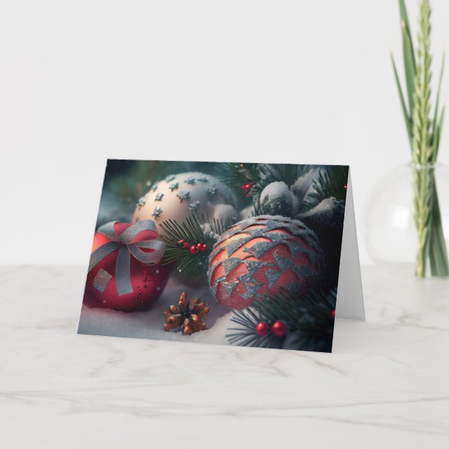 Festiva Tarjeta de Navidades personalizares - Burbujas de  (Anverso)