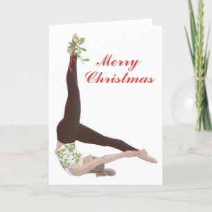 Festiva Tarjeta de Navidades Pilates Mistletoe