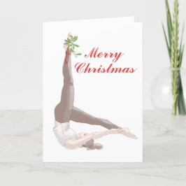 Festiva Tarjeta de Navidades Pilates Mistletoe