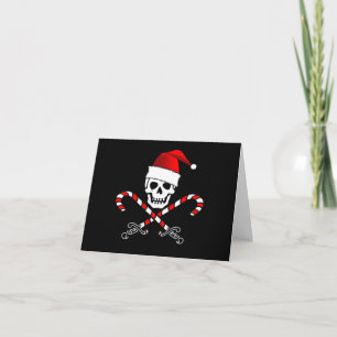 Festiva Tarjeta de Navidades Pirate Jolly Roger Santa