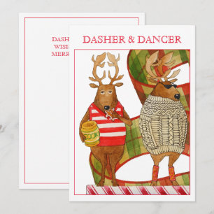 Festiva Tarjeta de Navidades planos DANCER DEL BAÑO 5x7