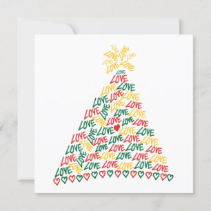 Festiva Tarjeta de Navidades planos de amor para árbol de