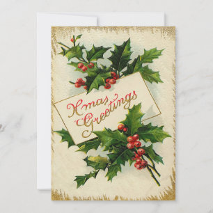 Festiva Tarjeta de Navidades planos de felicitaciones de X