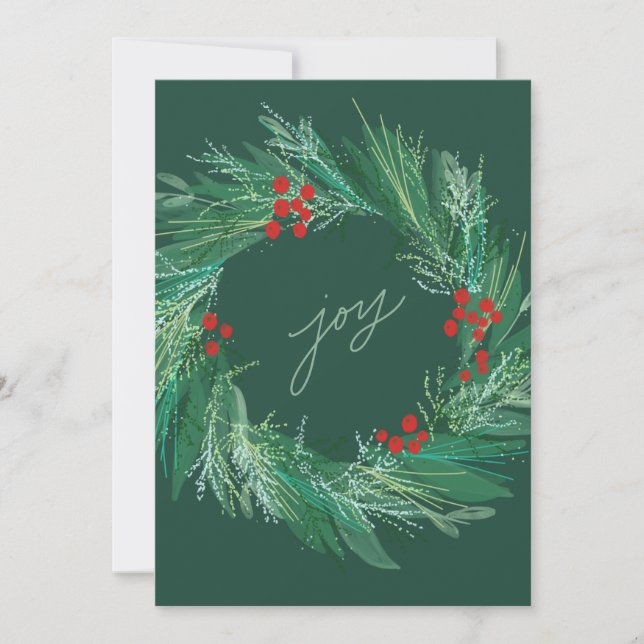 Festiva Tarjeta de Navidades planos de flores de moda para (Anverso)