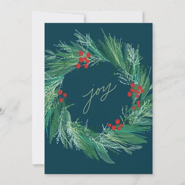Festiva Tarjeta de Navidades planos de flores de moda para (Anverso)