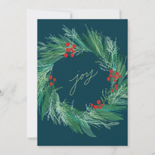 Festiva Tarjeta de Navidades planos de flores de moda para