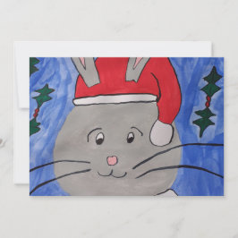 Festiva Tarjeta de Navidades planos de Santa Bunny