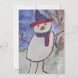 Festiva Tarjeta de Navidades planos de Snowman