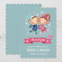 Festiva Tarjeta de Navidades planos Personalizado para niñ