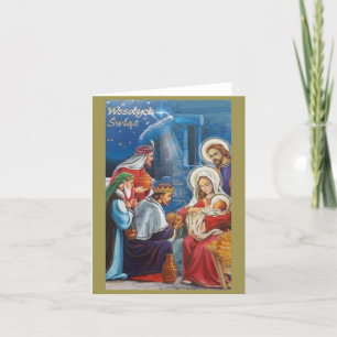 Festiva Tarjeta de Navidades polacos vintage