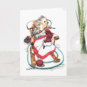 Festiva Tarjeta de Navidades Porcupine para el punteado de