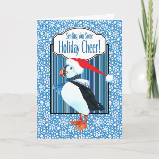 Festiva Tarjeta de Navidades Puffin