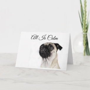 Festiva Tarjeta de Navidades Pug