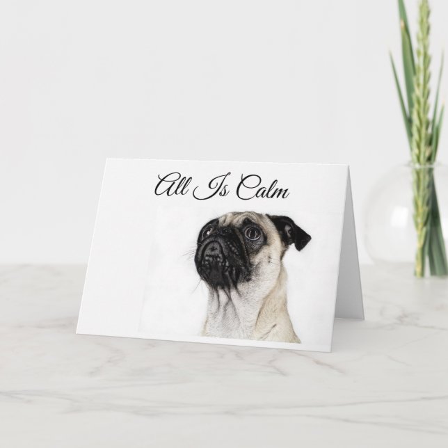 Festiva Tarjeta de Navidades Pug (Anverso)