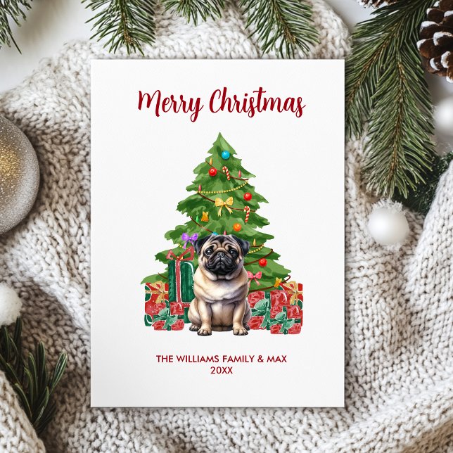 Festiva Tarjeta de Navidades Pug (Subido por el creador)