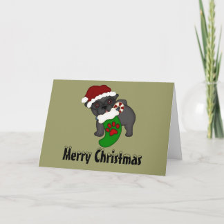 Festiva Tarjeta de Navidades Pug #1