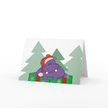 Tarjeta de Navidades Purple Hippo