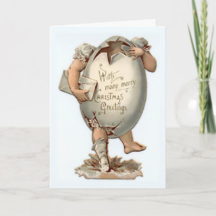 Festiva Tarjeta de Navidades raros de vintage